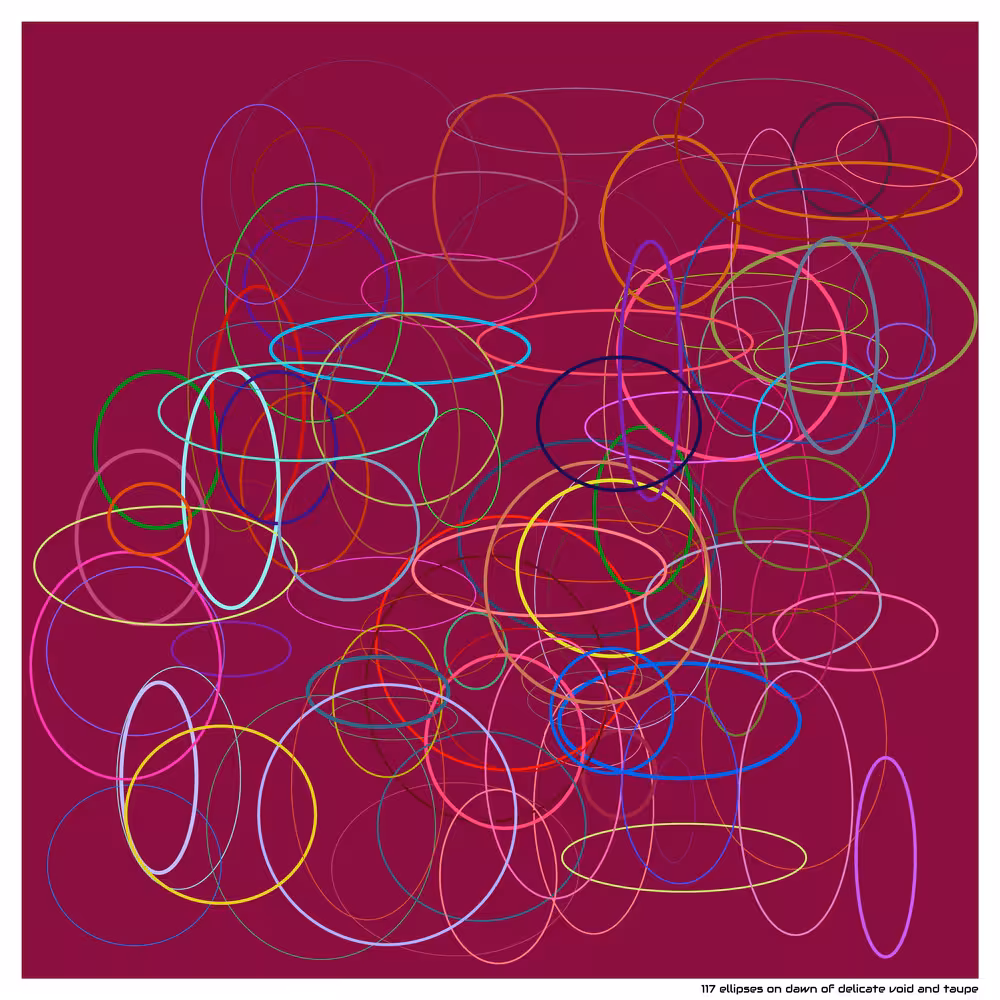 117 ellipses on dawn of delicate void and taupe