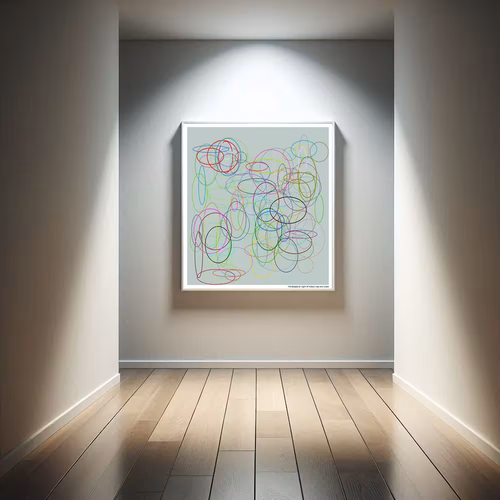 143 ellipses on night of hollow rose and cream in room setting