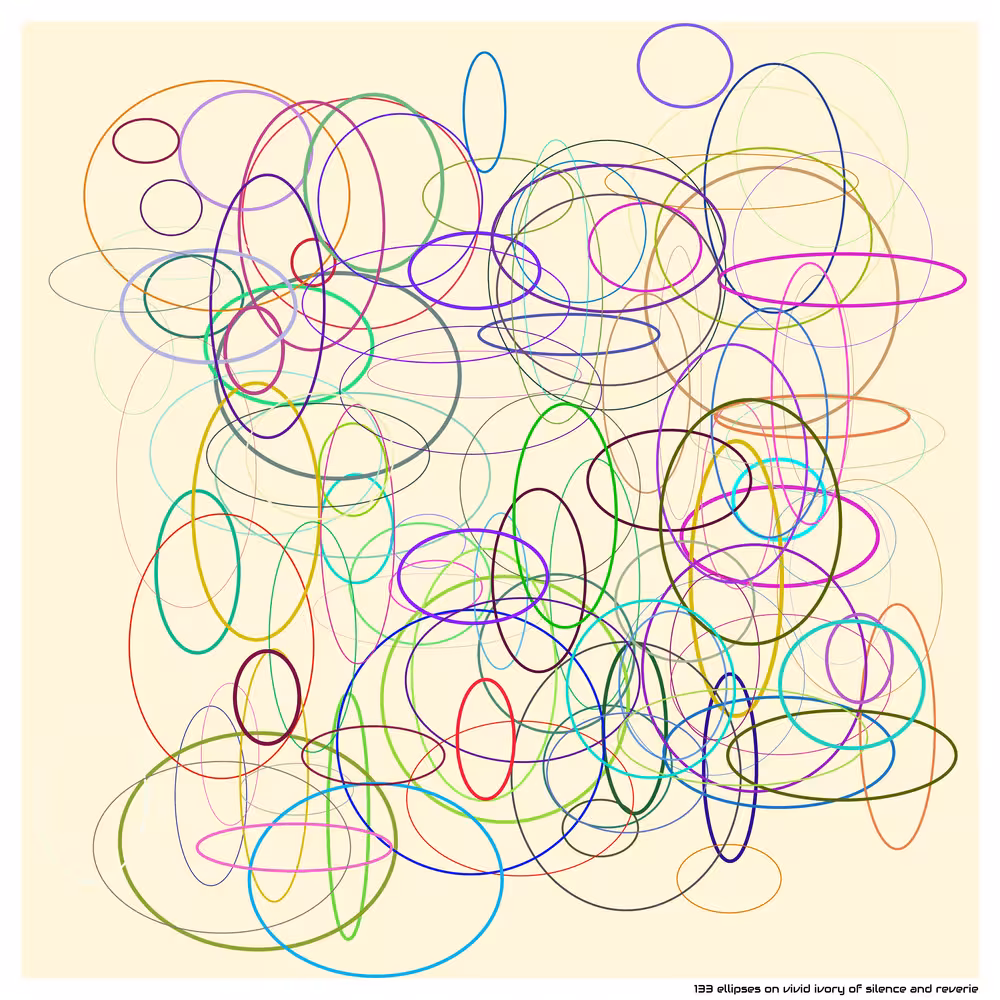 133 ellipses on vivid ivory of silence and reverie