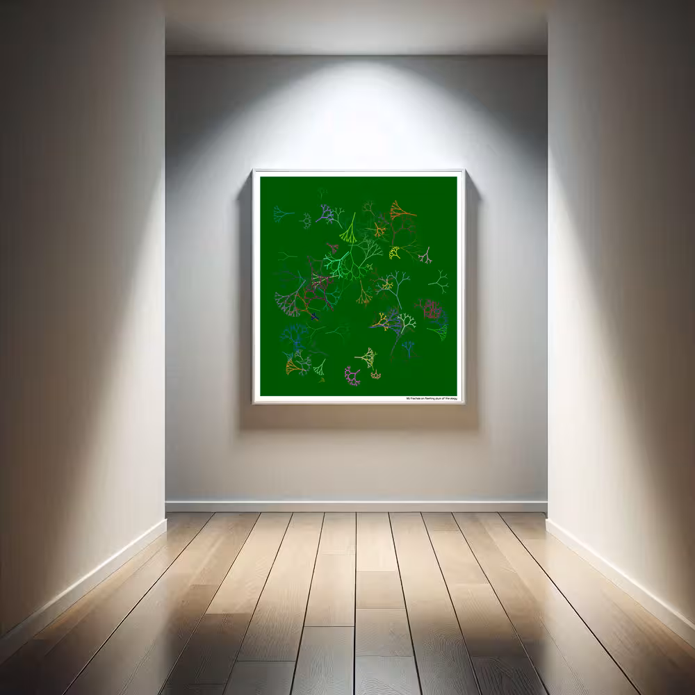 95 fractals on fleeting plum of the elegy in room setting