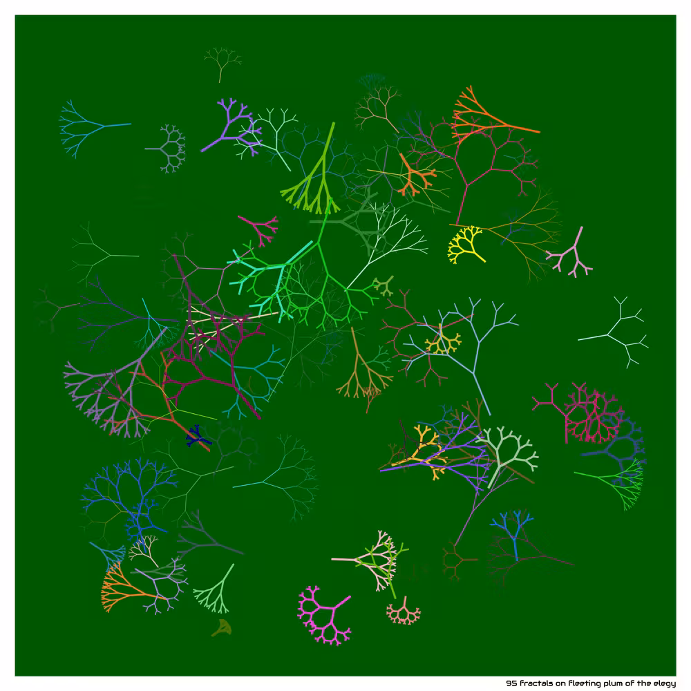 95 fractals on fleeting plum of the elegy