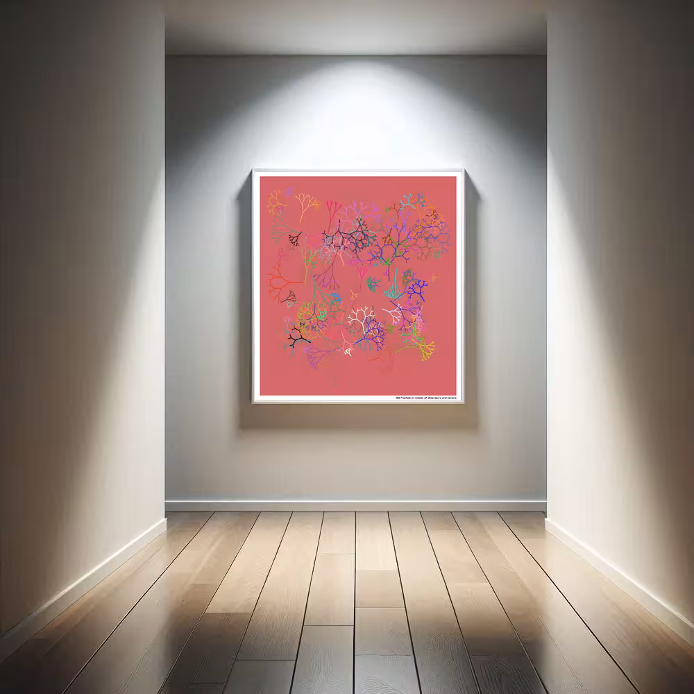 162 fractals on eclipse of deep azure and banana in room setting