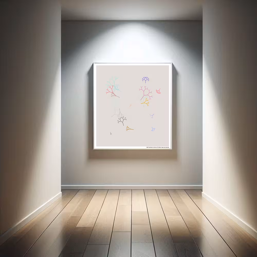 20 fractals on shrine of chilled rose and emerald in room setting