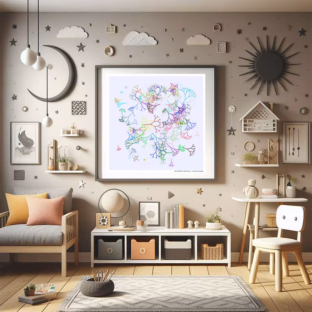 142 fractals on veiled ivory — a chorus of breeze in room setting