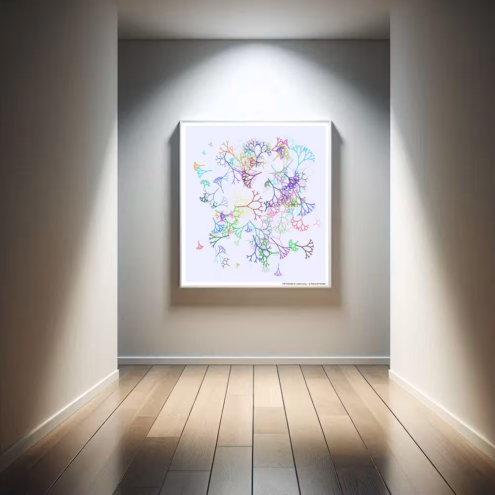 142 fractals on veiled ivory — a chorus of breeze in room setting