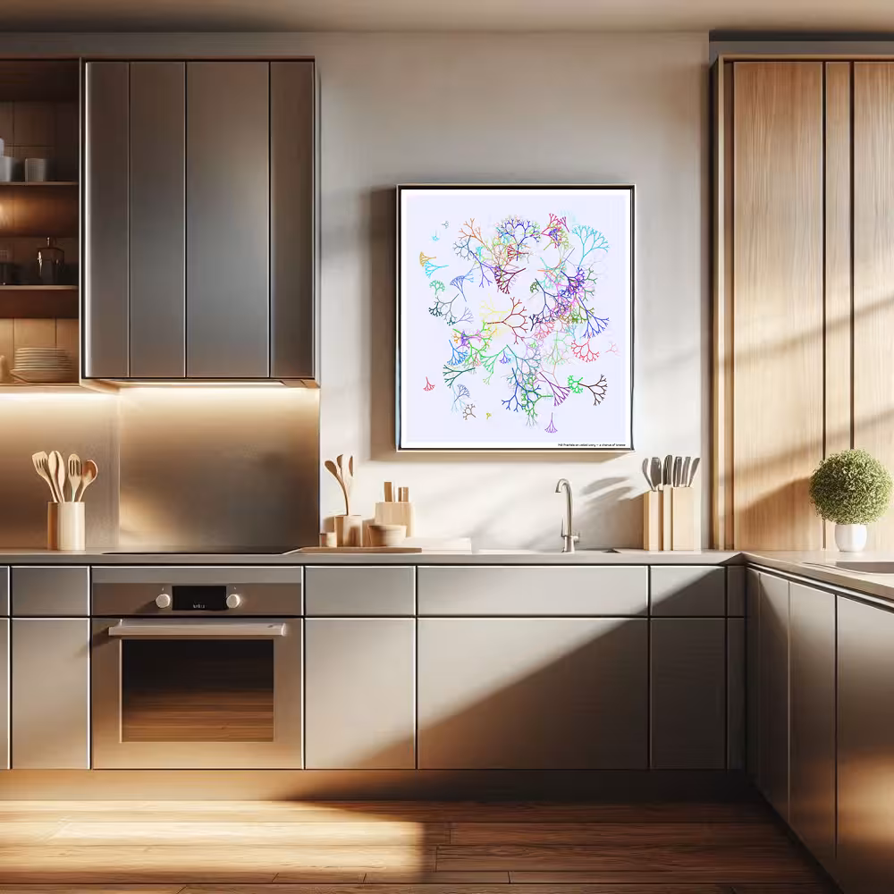 142 fractals on veiled ivory — a chorus of breeze in room setting