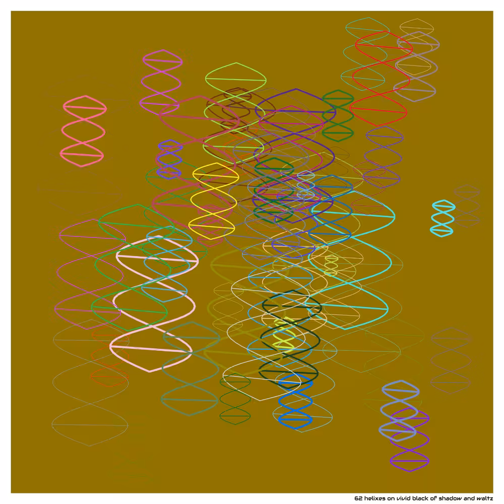 62 helixes on vivid black of shadow and waltz