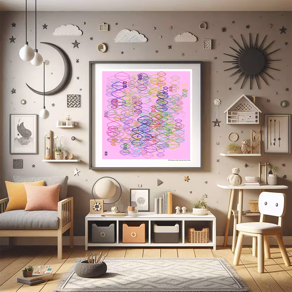 169 helixes on pale rose and tale of tide in room setting