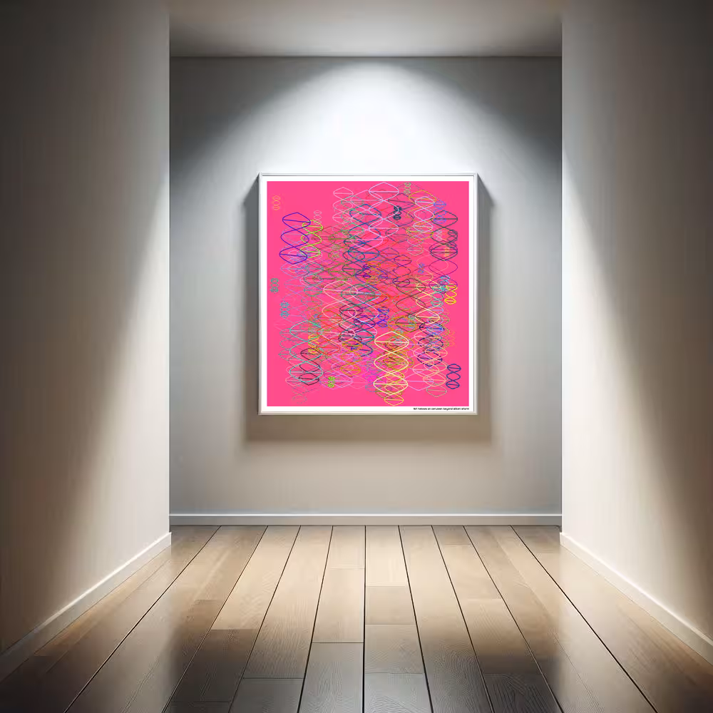 167 helixes on cerulean beyond silken storm in room setting