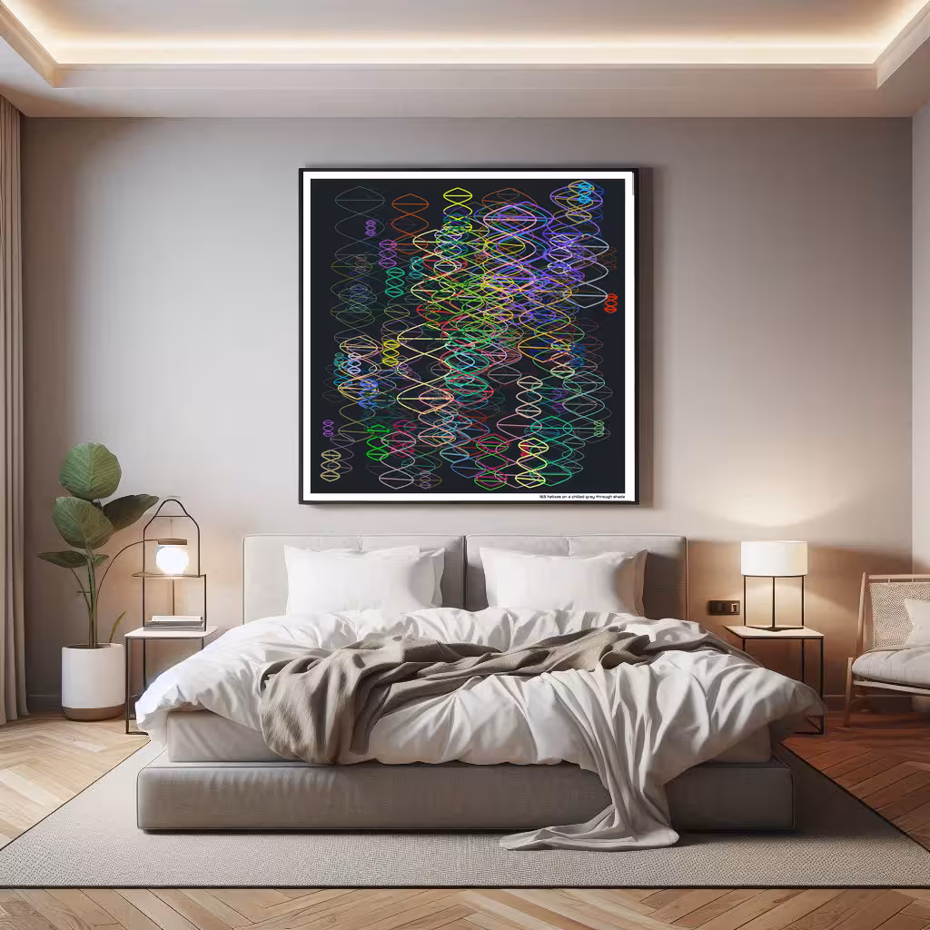 163 helixes on a chilled gray through shade in room setting