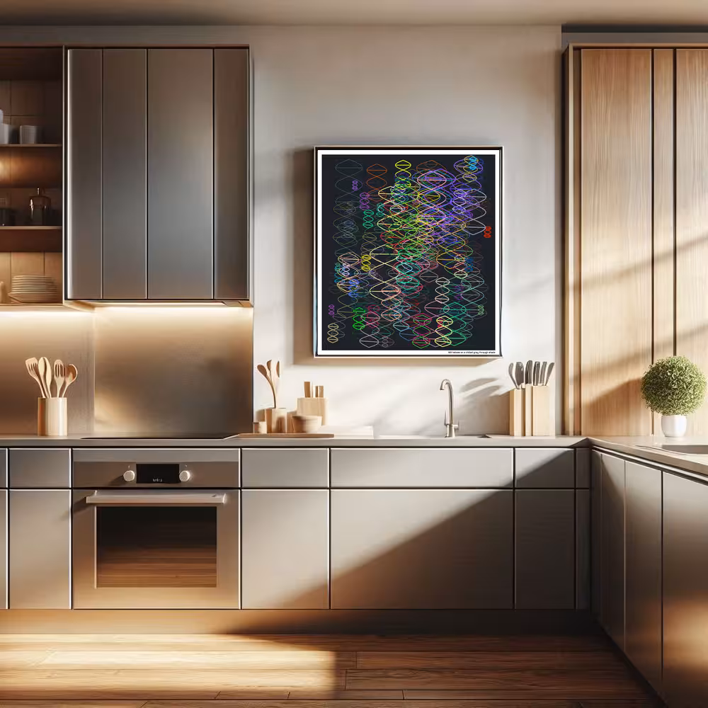 163 helixes on a chilled gray through shade in room setting