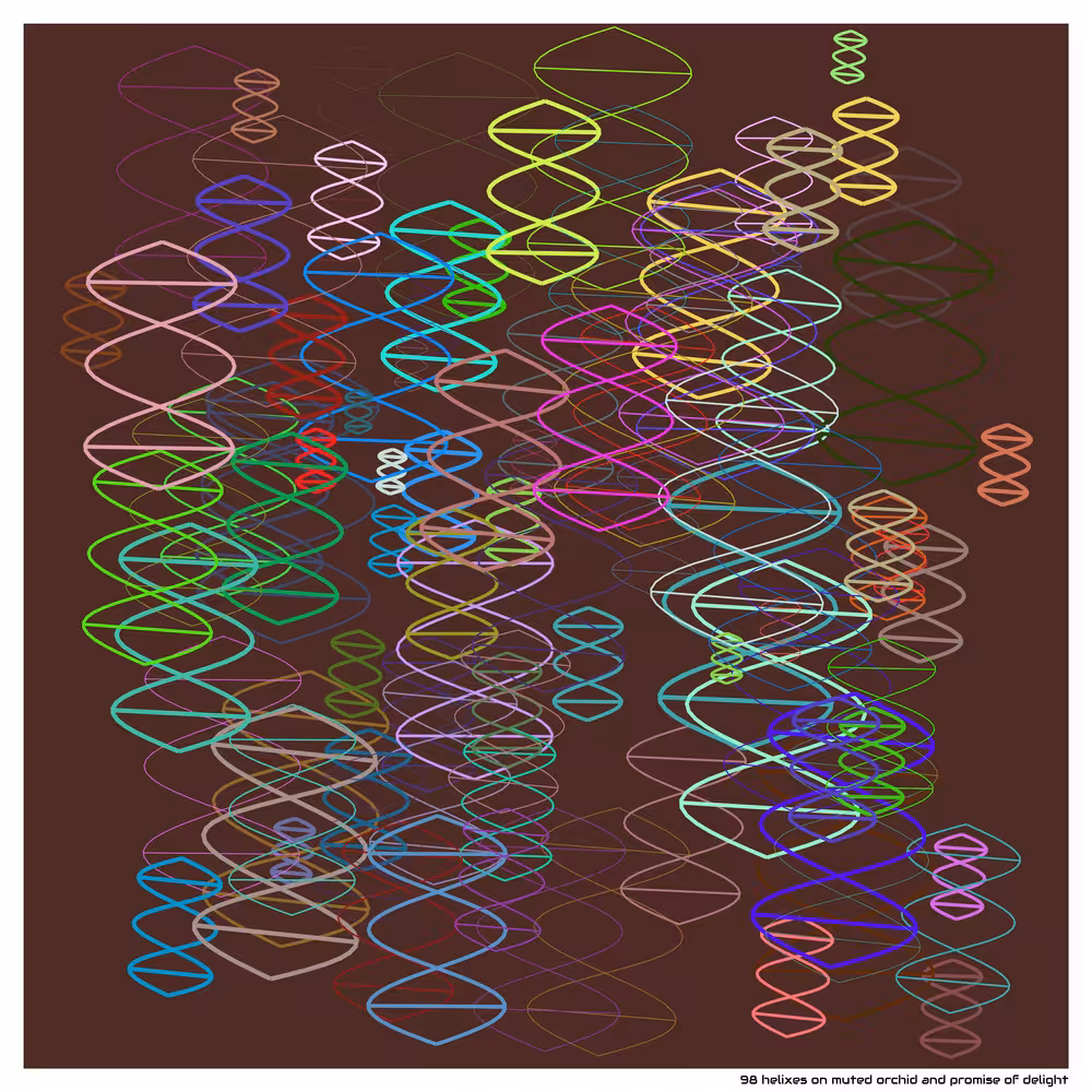 98 helixes on muted orchid and promise of delight