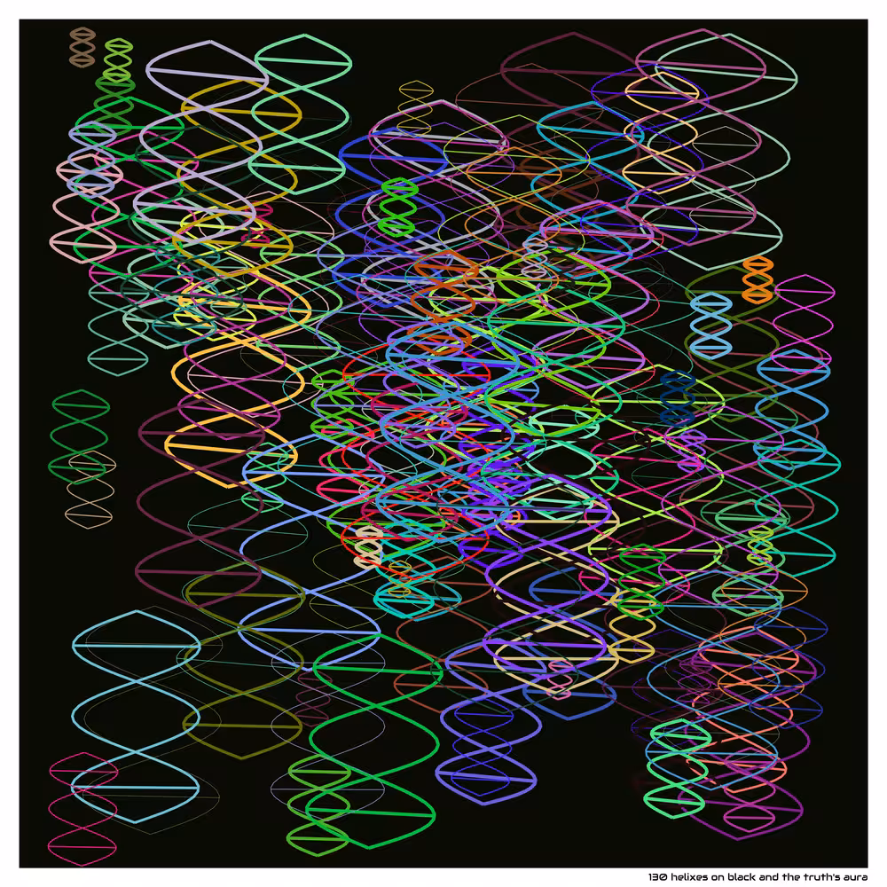 130 helixes on black and the truth's aura