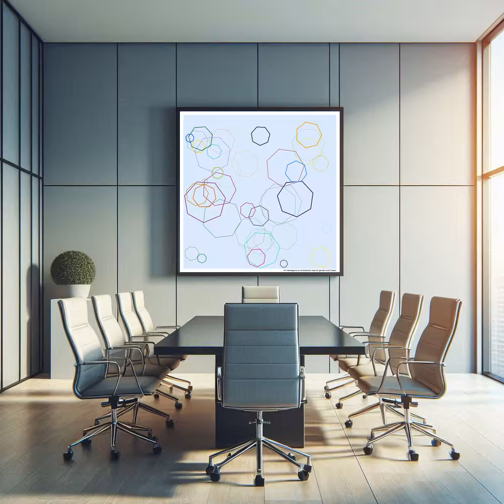 44 heptagons on enchanted rose of garden and fusion in room setting