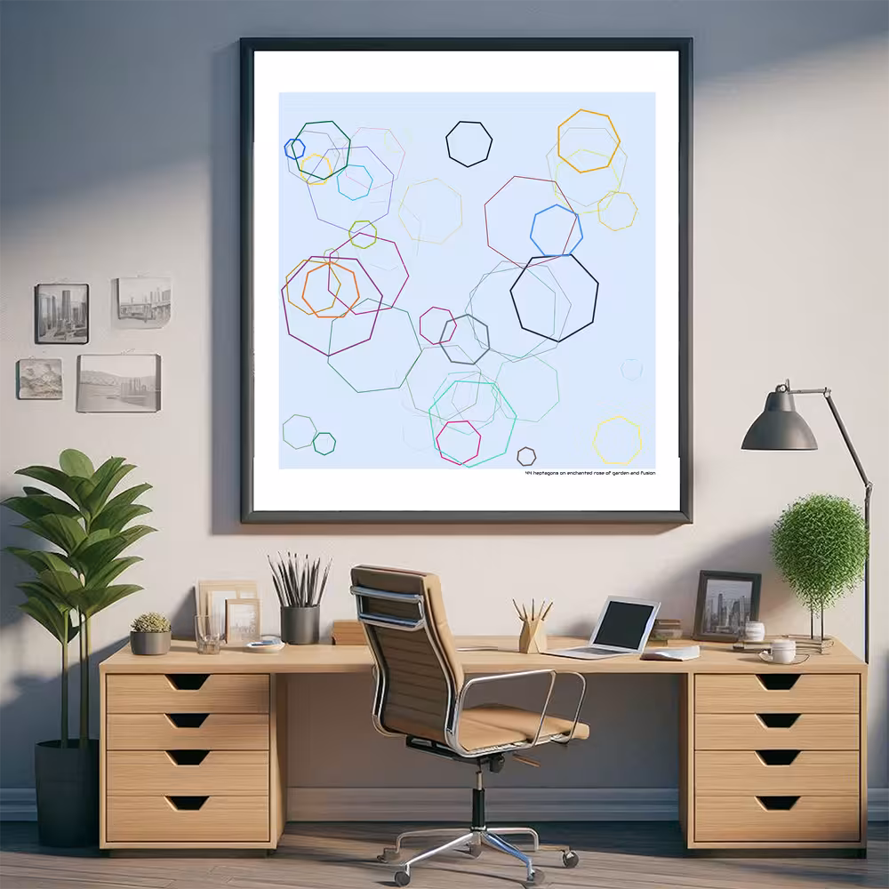 44 heptagons on enchanted rose of garden and fusion in room setting