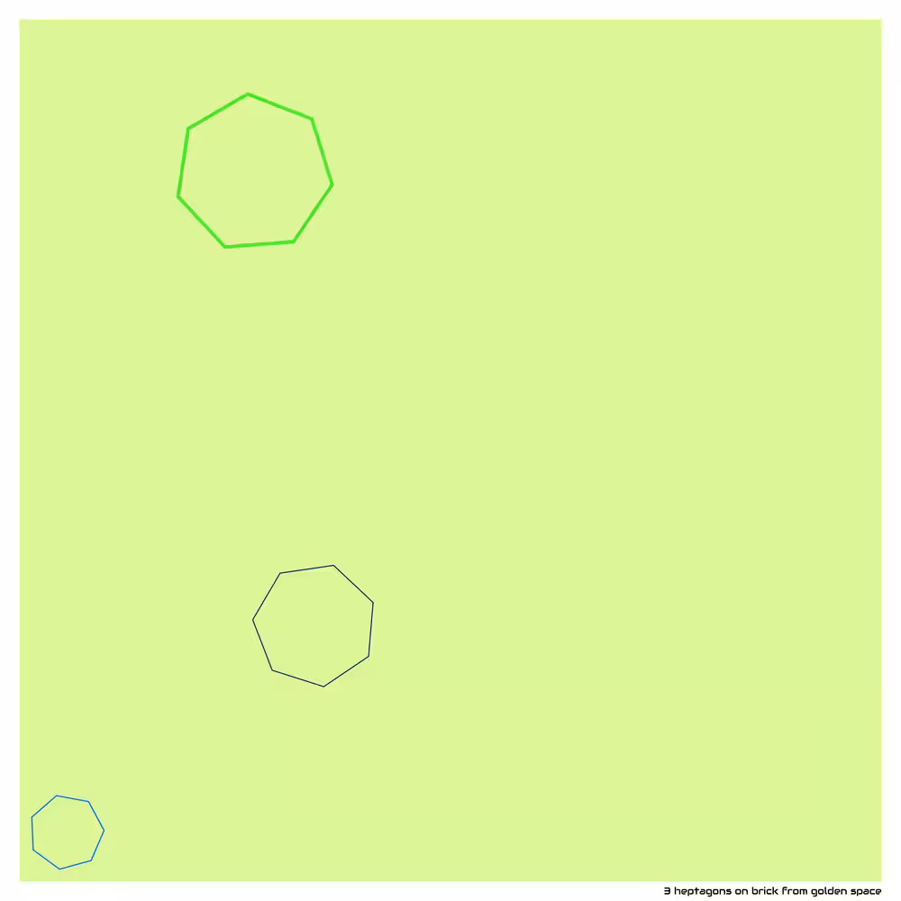 3 heptagons on brick from golden space