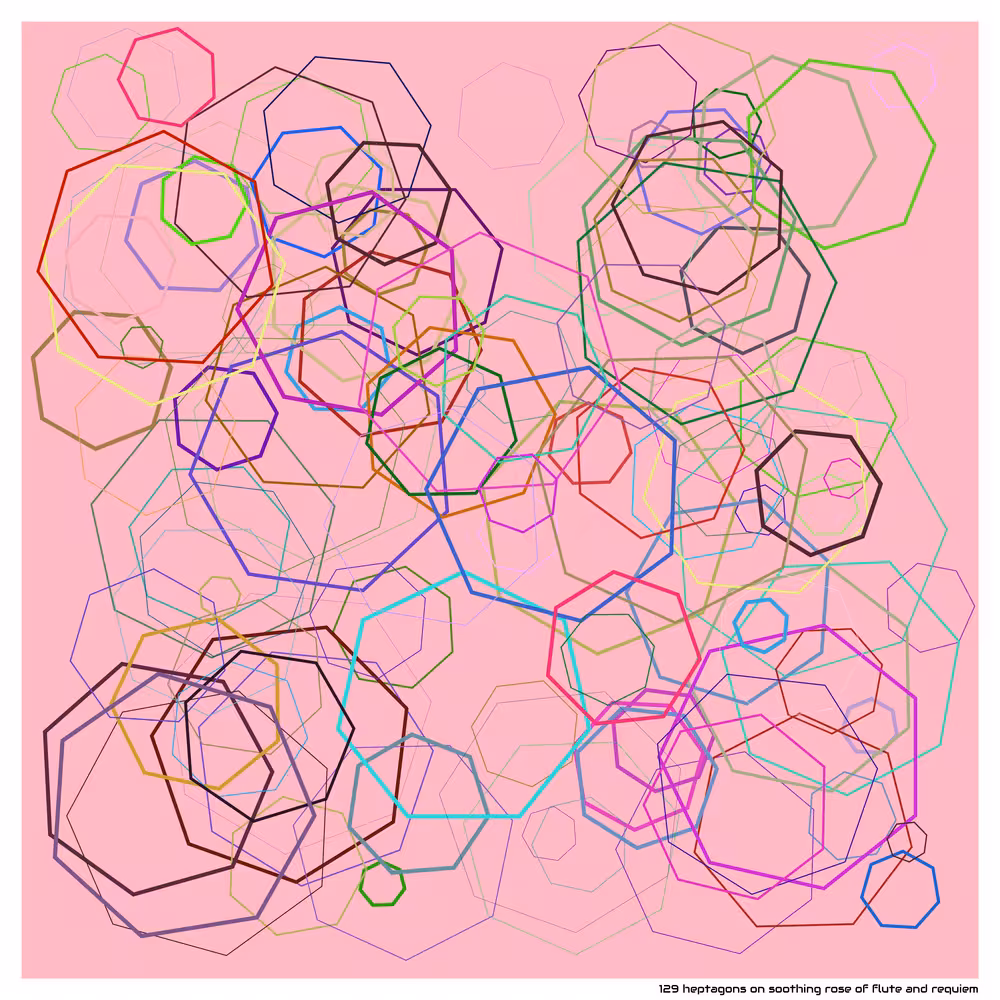 129 heptagons on soothing rose of flute and requiem