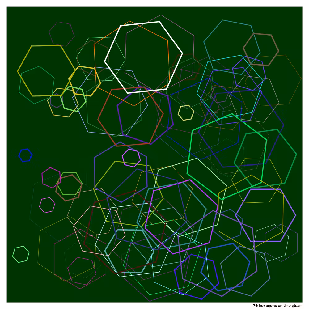 79 hexagons on lime gleam