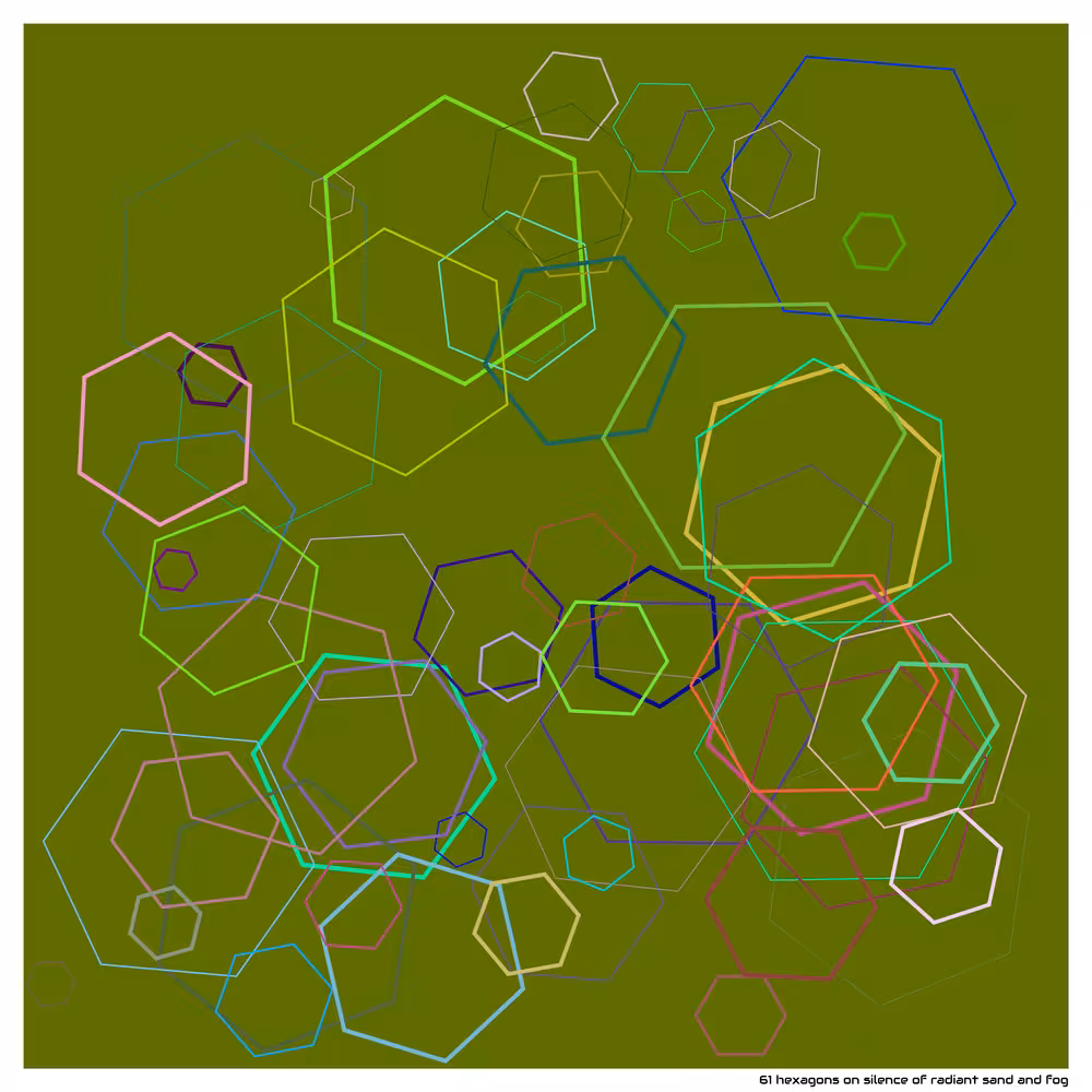 61 hexagons on silence of radiant sand and fog