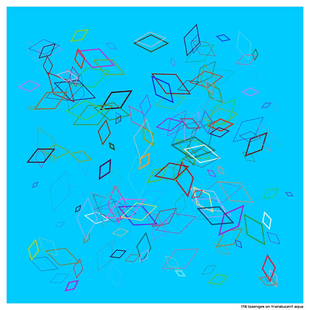 178 lozenges on translucent aqua