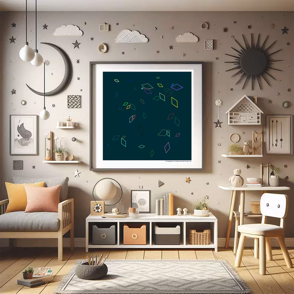 44 lozenges on a frozen charcoal through ruin in room setting