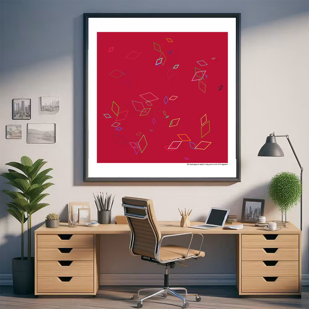 57 lozenges on silent ruby and truth of fragment in room setting