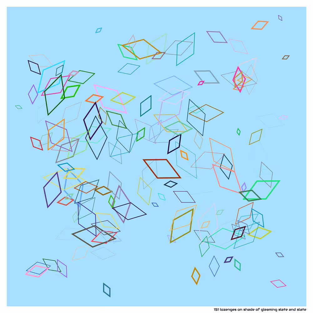 151 lozenges on shade of gleaming slate and slate