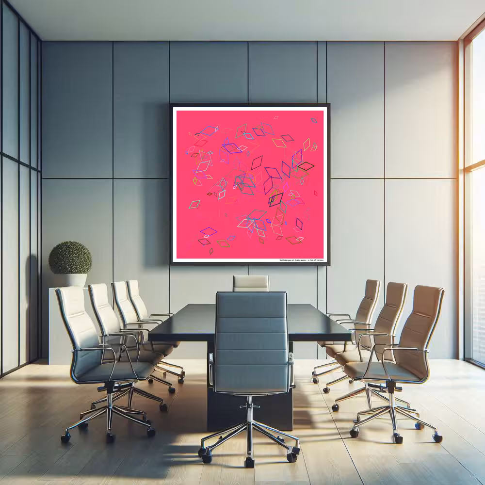 168 lozenges on dusky sepia — a tide of horizon in room setting