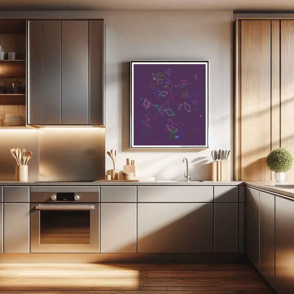 89 lozenges on shrine of silken chartreuse and garnet in room setting