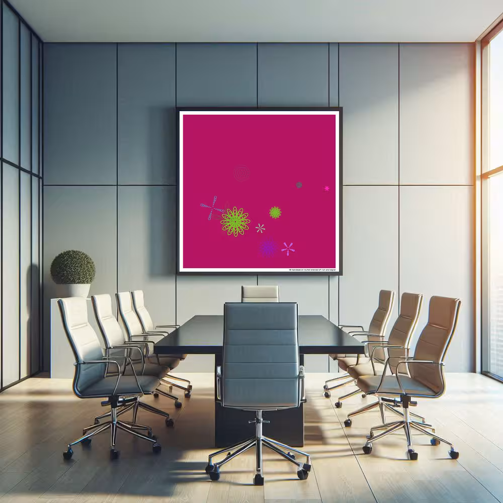 10 mandalas on muted emerald of ruin and signal in room setting