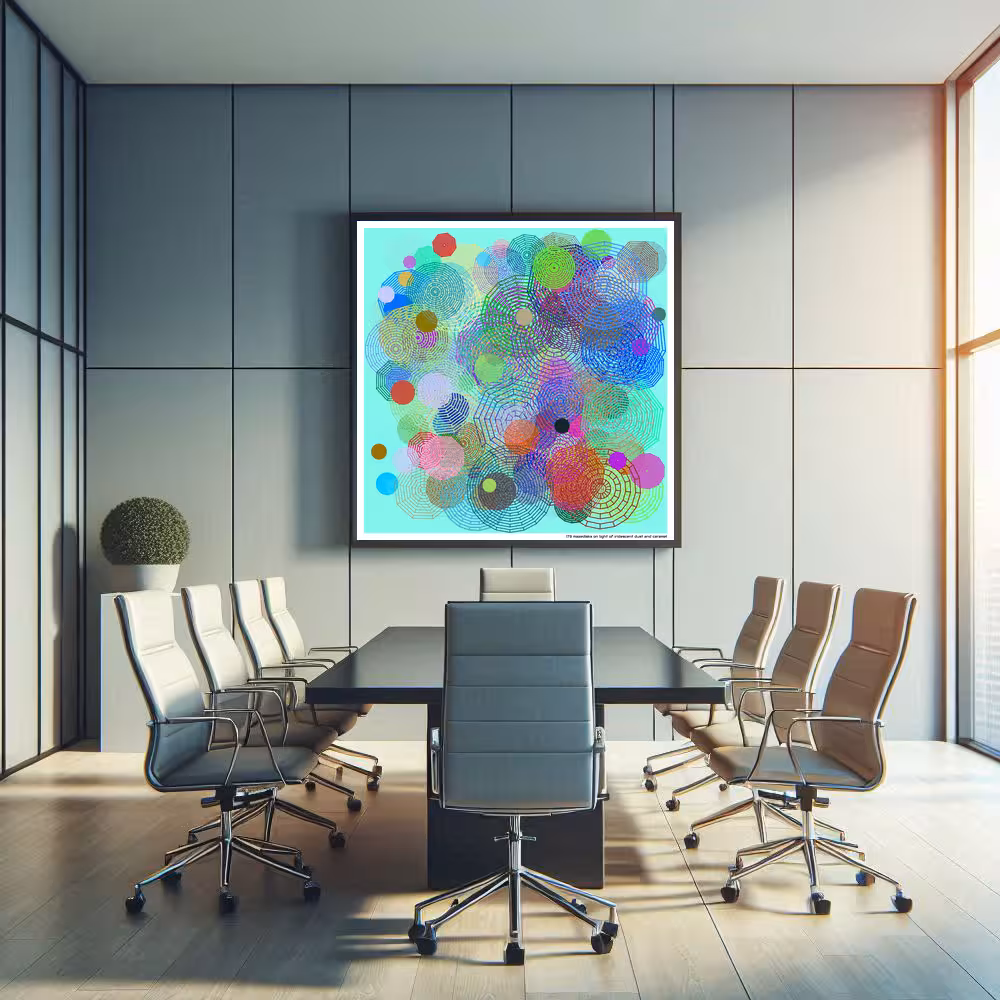 173 mazedisks on light of iridescent dust and caramel in room setting