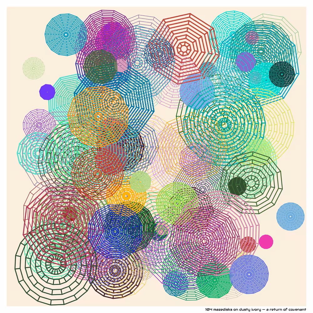 104 mazedisks on dusty ivory — a return of covenant