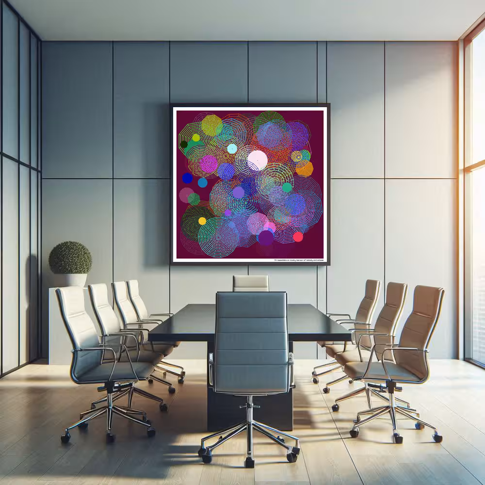 114 mazedisks on dusky maroon of melody and eclipse in room setting