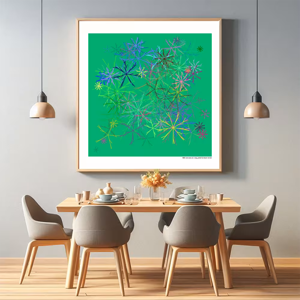 105 nerves on ruby amid broken brick in room setting