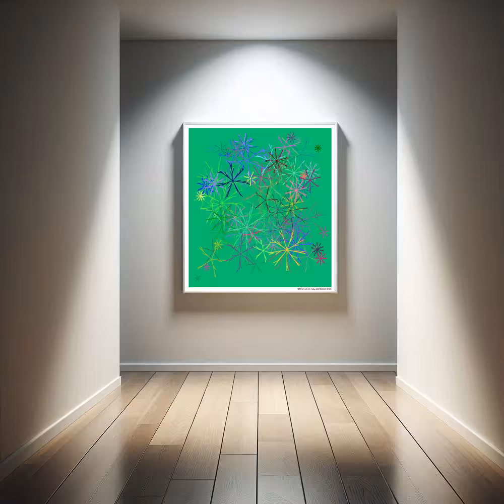 105 nerves on ruby amid broken brick in room setting