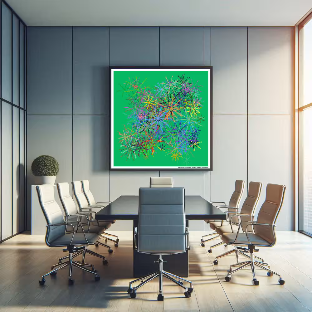 159 nerves on riddle of velvety lime and bubblegum in room setting