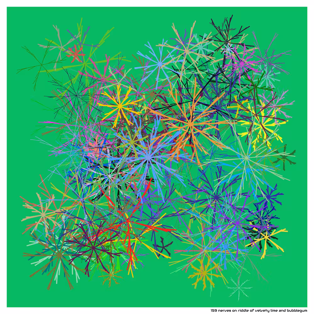 159 nerves on riddle of velvety lime and bubblegum