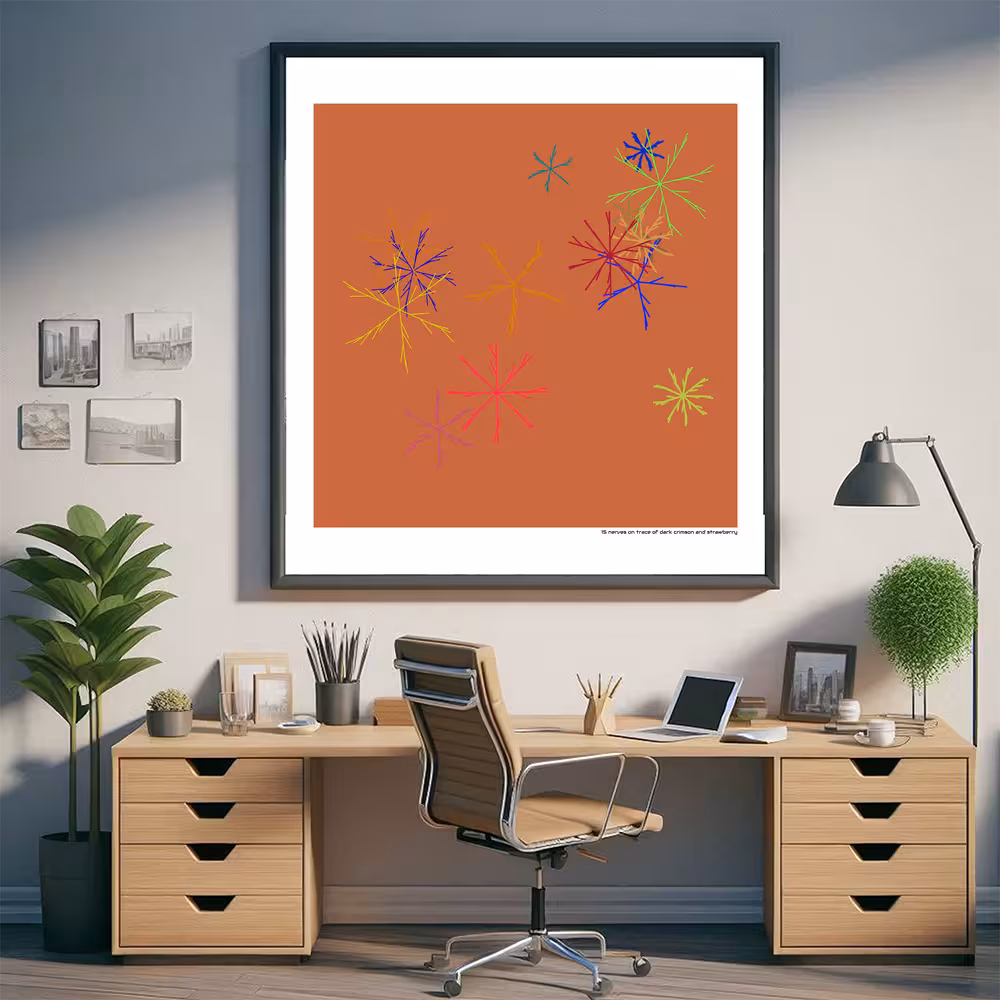 15 nerves on trace of dark crimson and strawberry in room setting