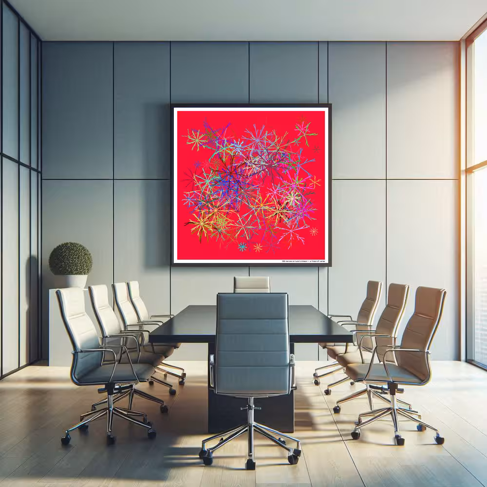 133 nerves on lucid crimson — a trace of verse in room setting