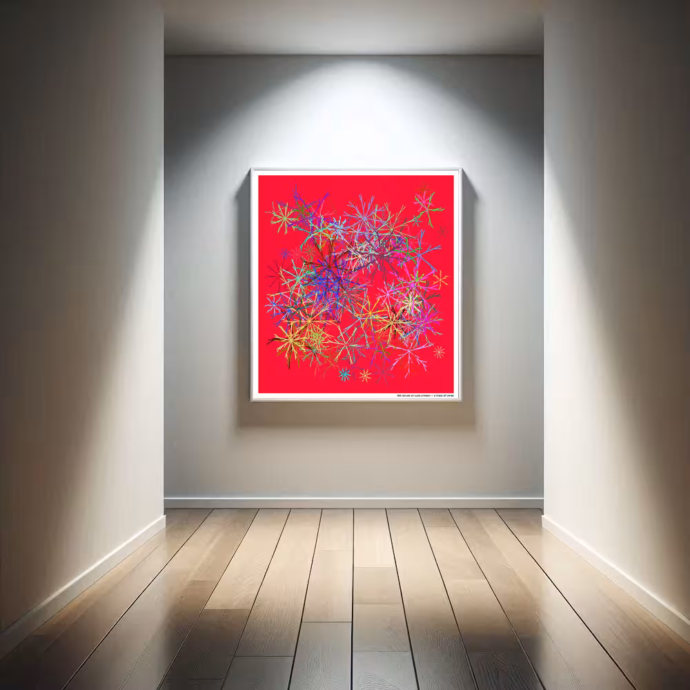 133 nerves on lucid crimson — a trace of verse in room setting