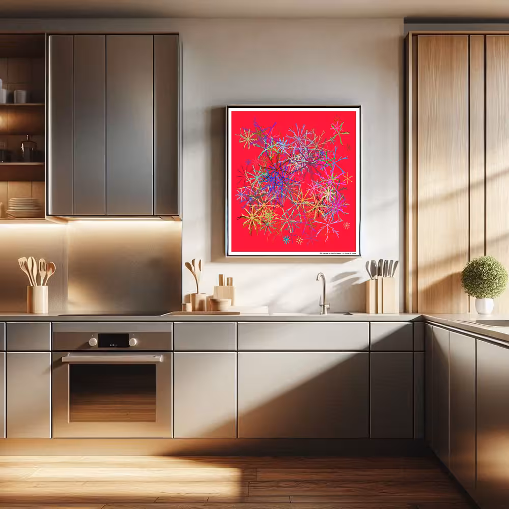 133 nerves on lucid crimson — a trace of verse in room setting