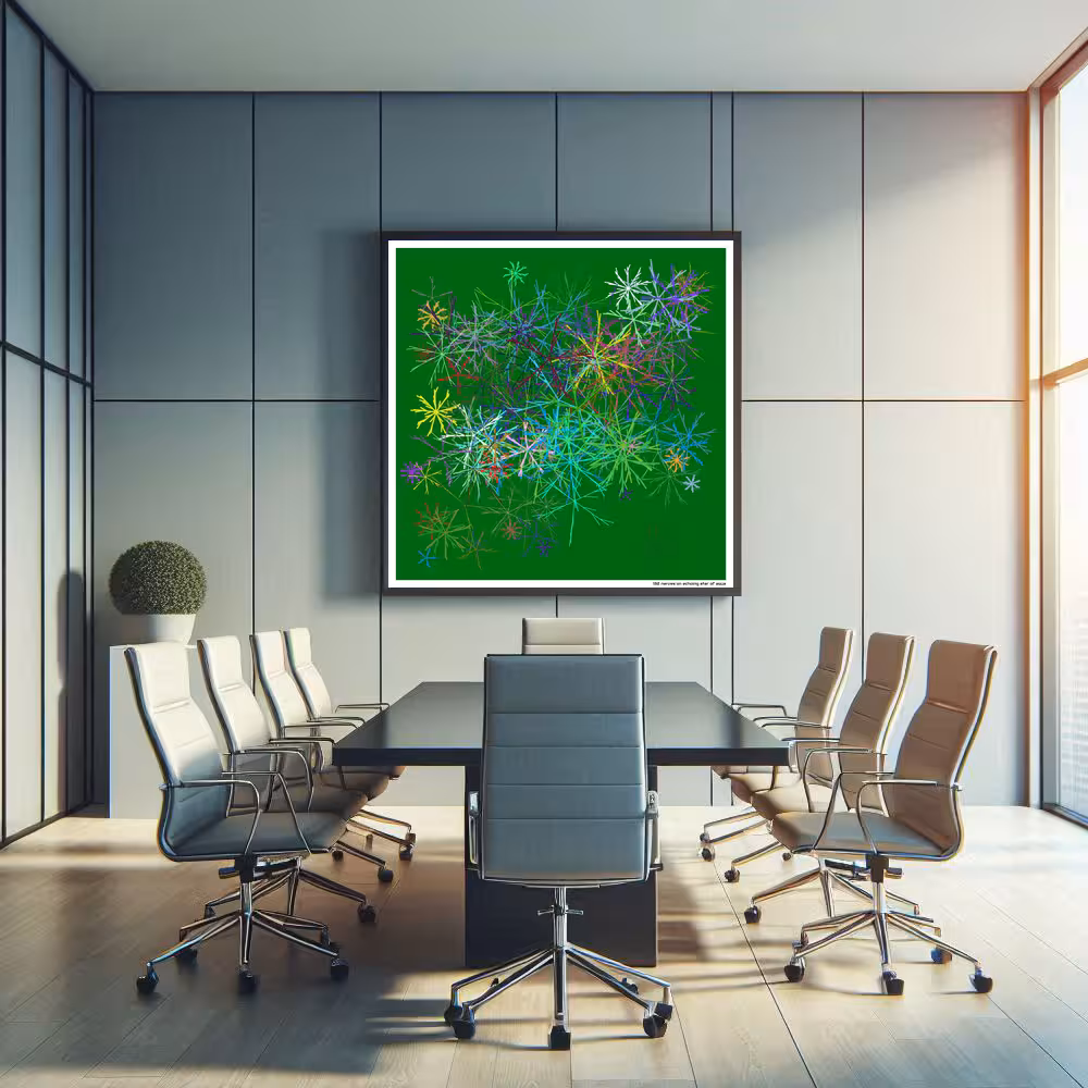 132 nerves on echoing star of aqua in room setting