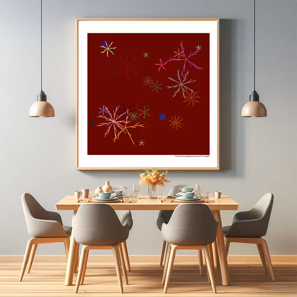 25 nerves on gleaming maroon of the delight in room setting