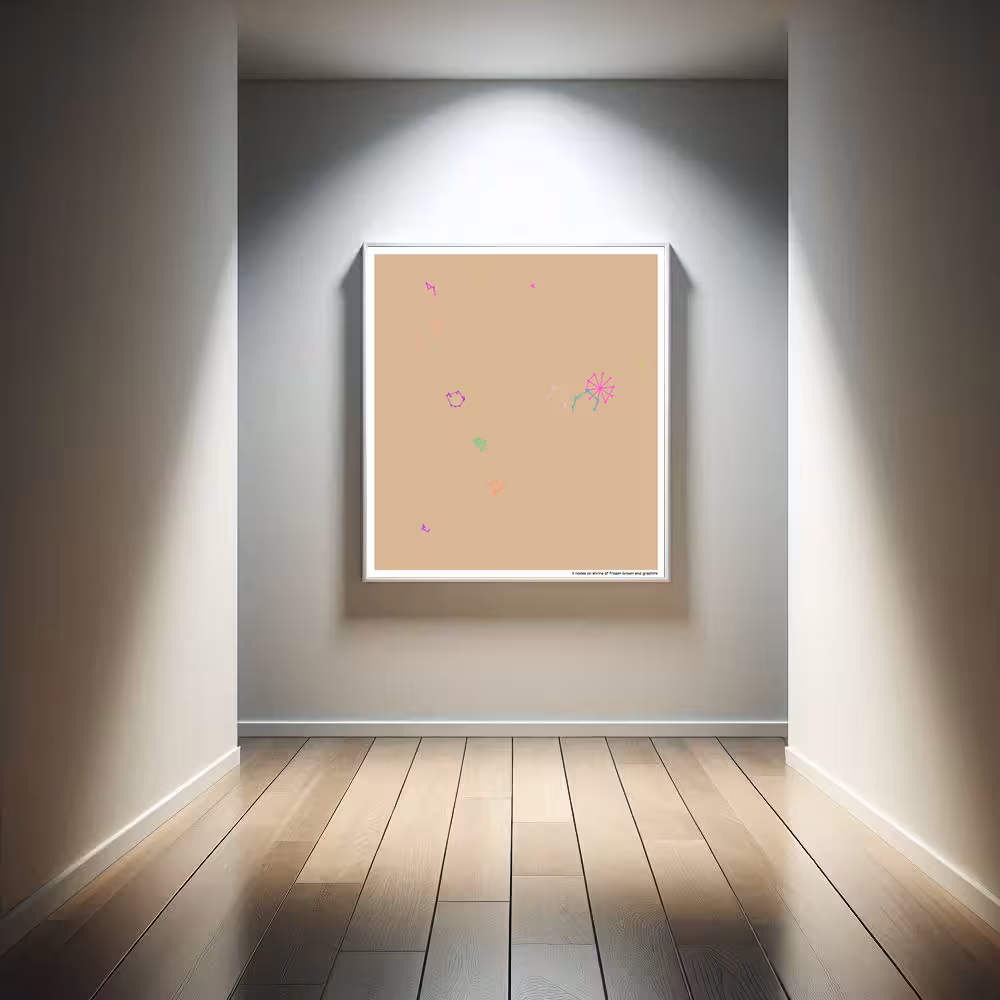 11 nodes on shrine of frozen brown and graphite in room setting