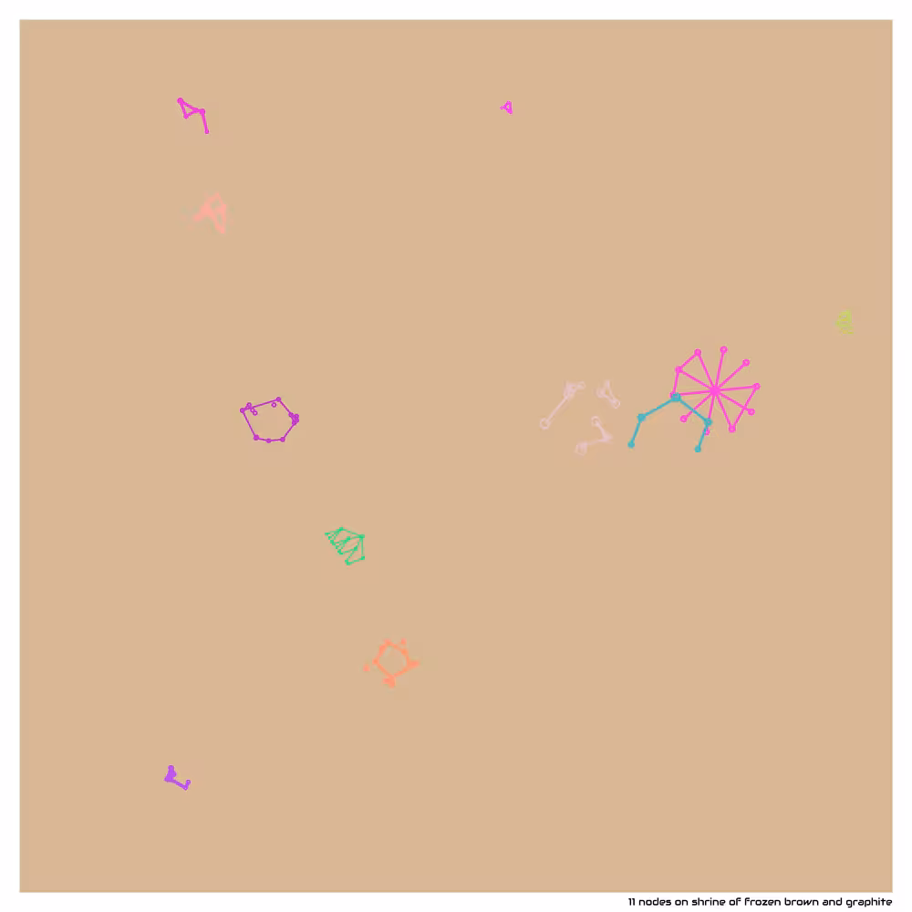 11 nodes on shrine of frozen brown and graphite