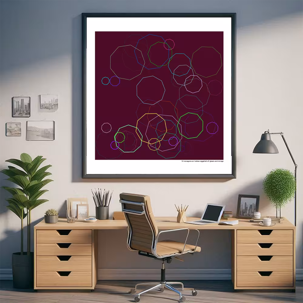 41 nonagons on hollow eggshell of gleam and mirage in room setting