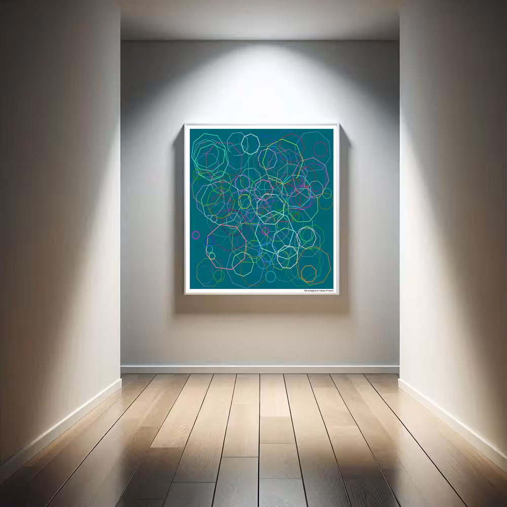 148 octagons on hollow of lemon in room setting