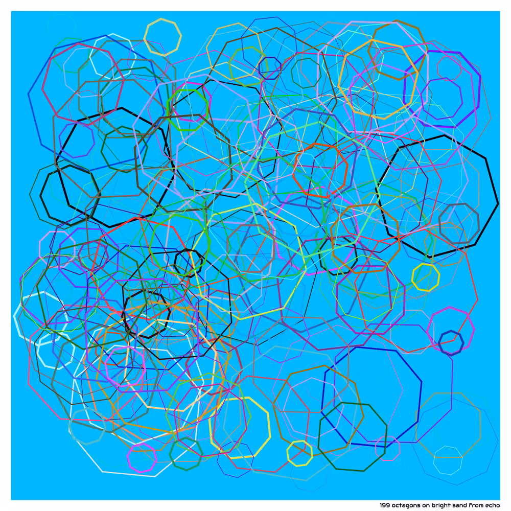 199 octagons on bright sand from echo