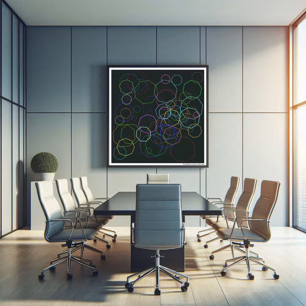 72 octagons on pulse of mystic gray in room setting