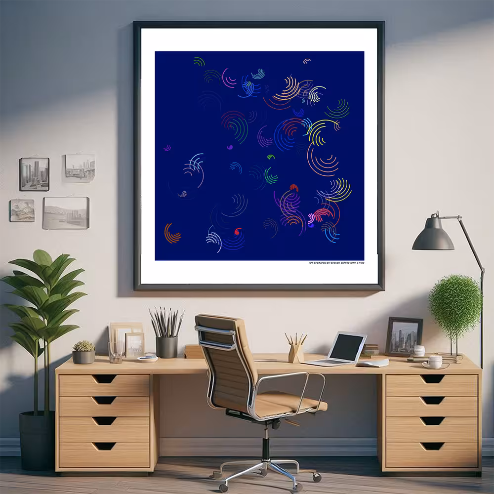 64 orbitarcs on broken coffee with a tide in room setting